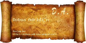 Dobsa Adrián névjegykártya